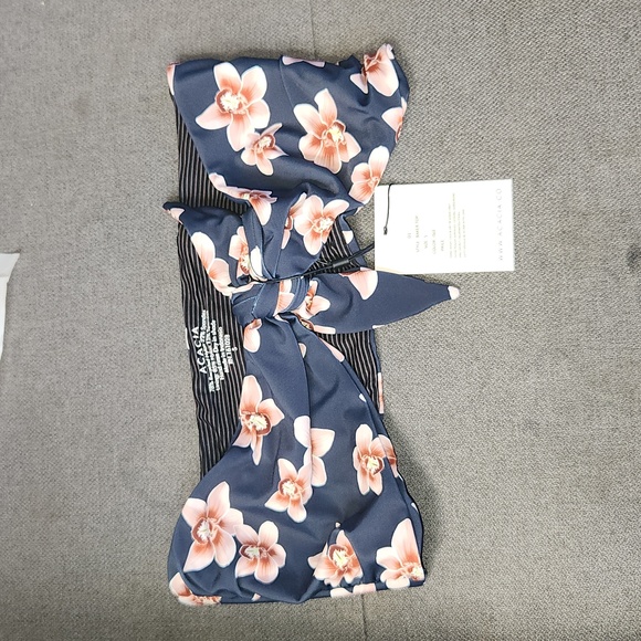 New acacia swimwear baker isle bikini top S orchid bandeau tie front tropical - Picture 6 of 9